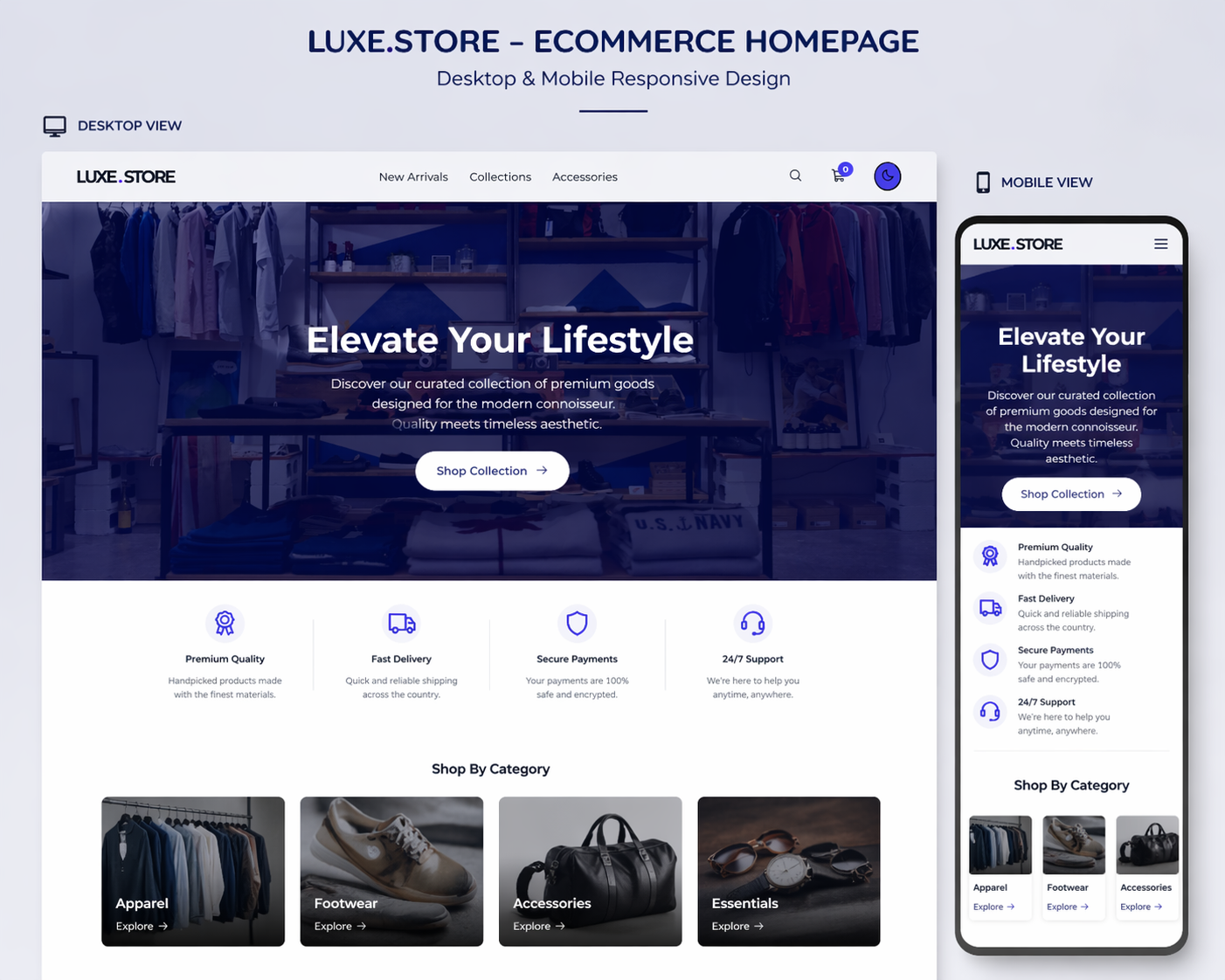 Luxe Store Website Screenshot